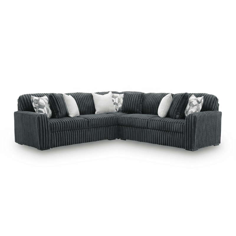 Midnight-Madness 3-Piece Sectional Gunmetal