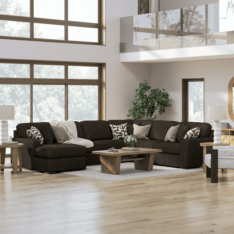 Midnight-Madness 3-Piece Sectional with Chaise Option A