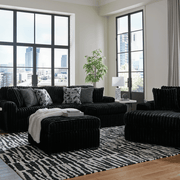 Midnight-Madness 3-Piece Sectional with Chaise Option B