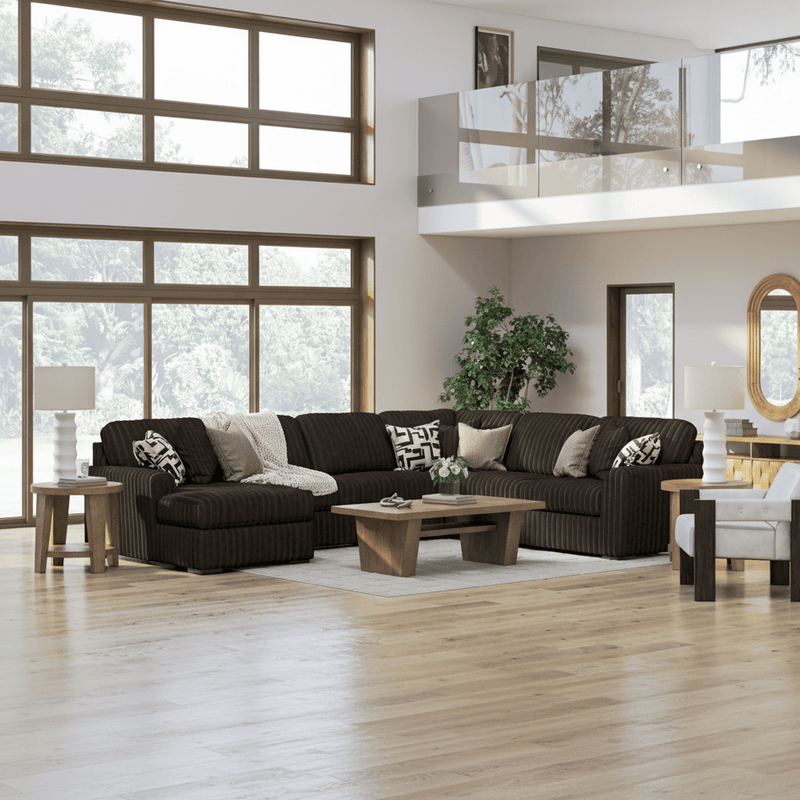 Midnight-Madness 3-Piece Sectional with Chaise Option B