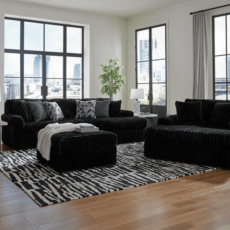 Midnight-Madness 3-Piece Sectional with Chaise Option A