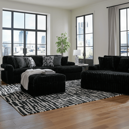 Midnight-Madness 3-Piece Sectional with Chaise Option A