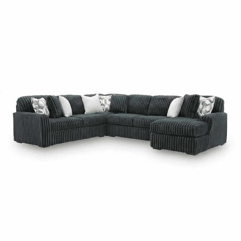 Midnight-Madness 4-Piece Sectional with Chaise Right Chaise