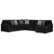 Midnight-Madness 4-Piece Sectional with Chaise Right Chaise