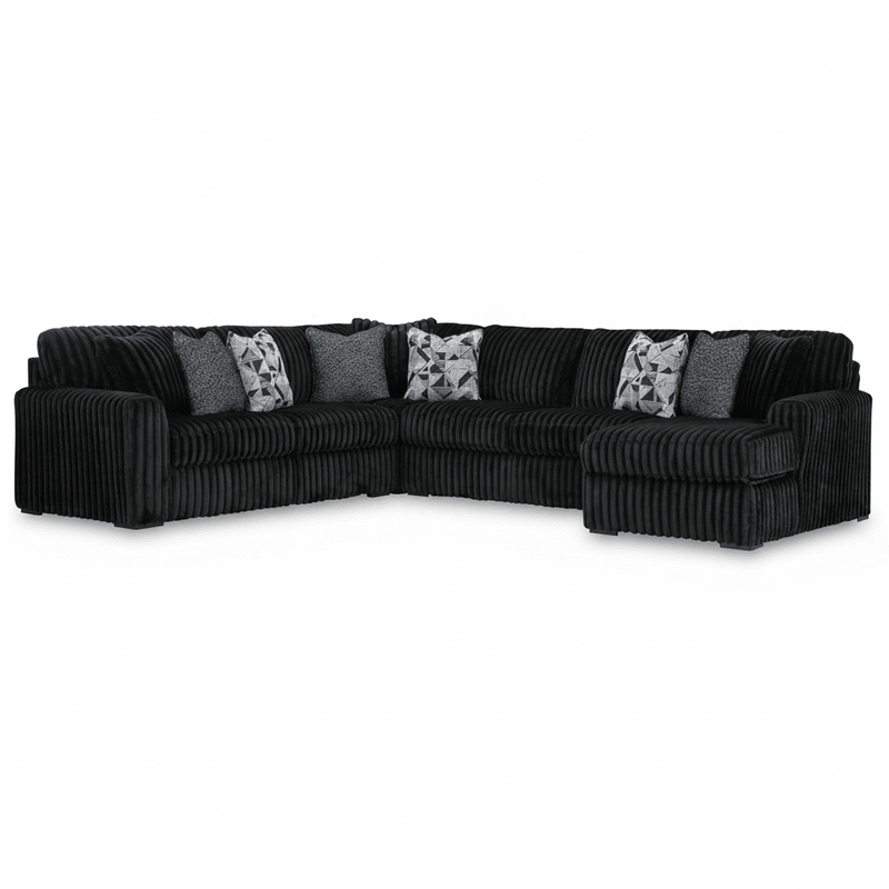 Midnight-Madness 4-Piece Sectional with Chaise Right Chaise