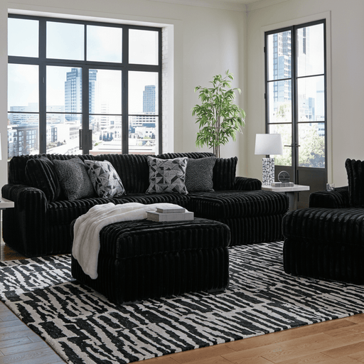 Midnight-Madness 4-Piece Sectional with Chaise Option A