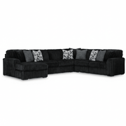 Midnight-Madness 4-Piece Sectional with Chaise Left Chaise