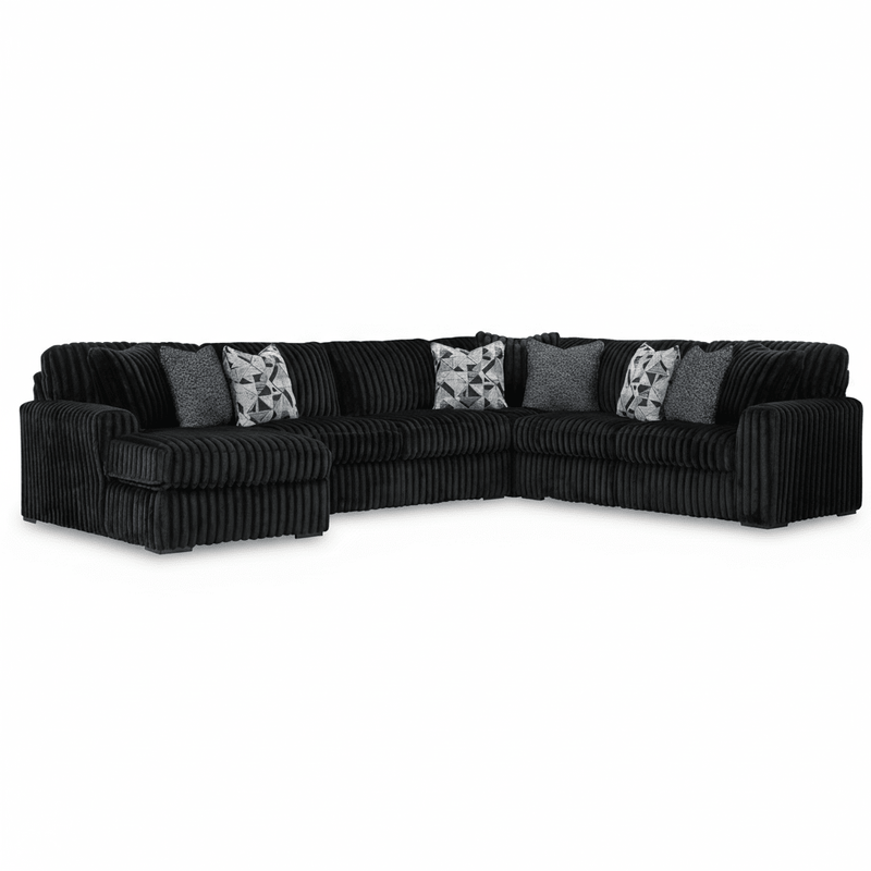 Midnight-Madness 4-Piece Sectional with Chaise Left Chaise