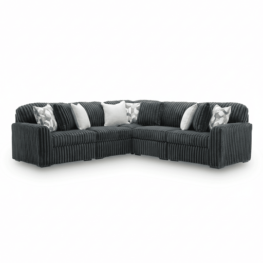Midnight-Madness 5-Piece Sectional Gunmetal