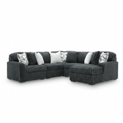 Midnight-Madness 5-Piece Sectional with Chaise Gunmetal Right Chaise