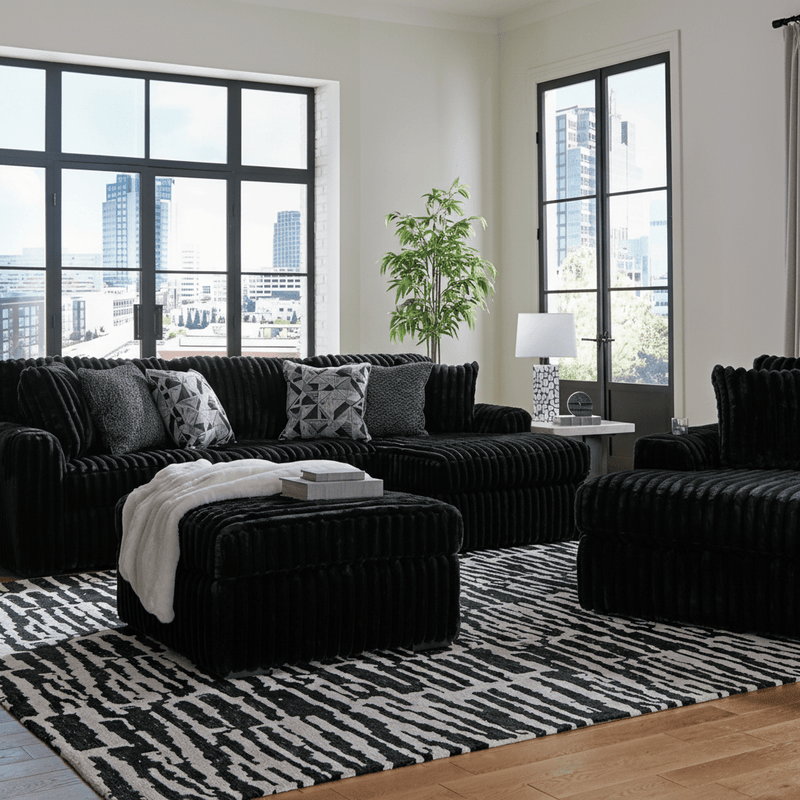 Midnight-Madness 5-Piece Sectional with Chaise Option A