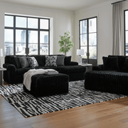 Midnight-Madness 5-Piece Sectional with Chaise Option B