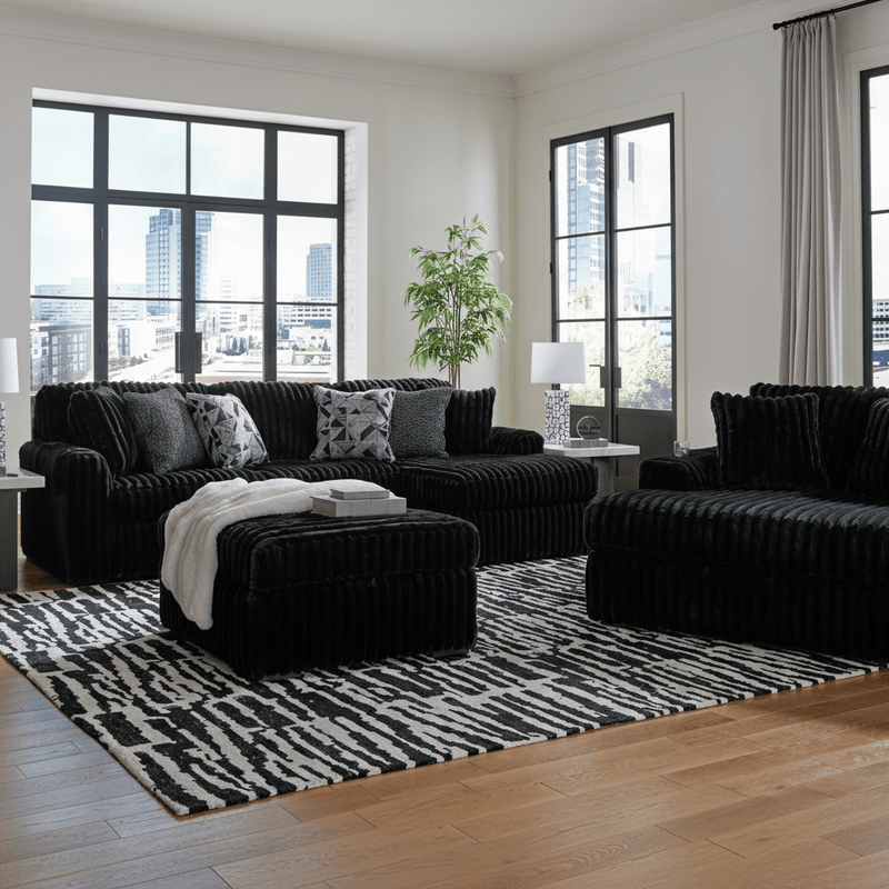 Midnight-Madness 5-Piece Sectional with Chaise Option B