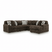 Midnight-Madness 5-Piece Sectional with Chaise Chocolate Right Chaise