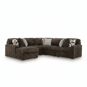 Midnight-Madness 5-Piece Sectional with Chaise Chocolate Left Chaise