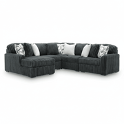 Midnight-Madness 5-Piece Sectional with Chaise Gunmetal Left Chaise