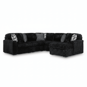 Midnight-Madness 6-Piece Sectional with Chaise Onyx Right Chaise