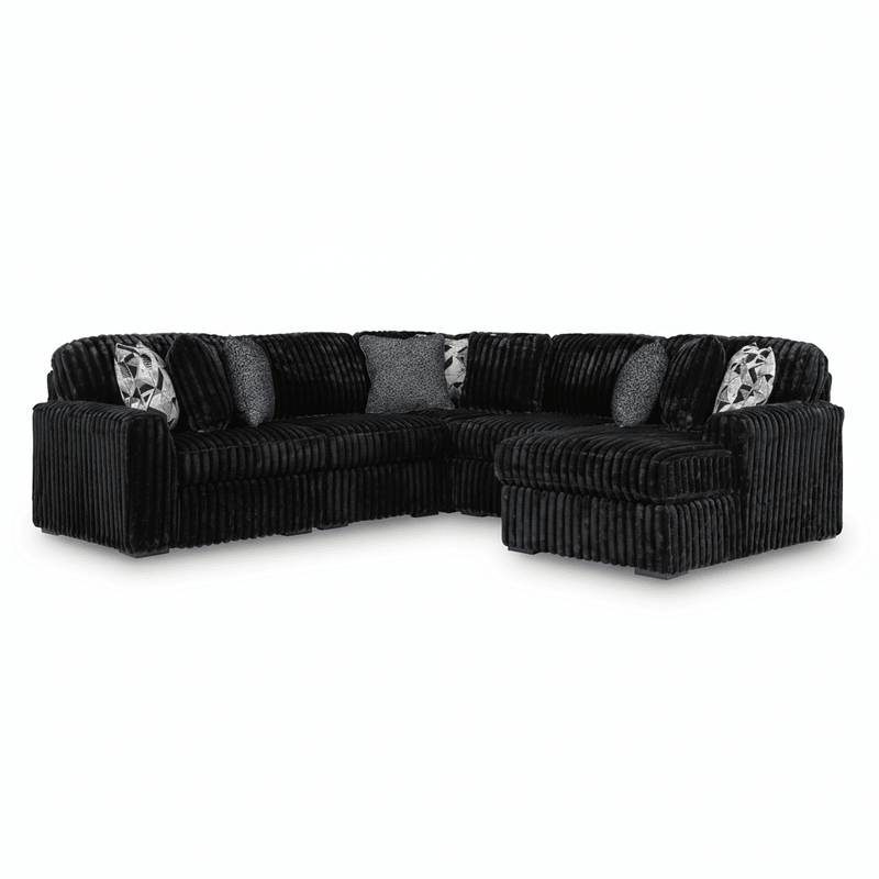 Midnight-Madness 6-Piece Sectional with Chaise Onyx Right Chaise