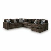 Midnight-Madness 6-Piece Sectional with Chaise Chocolate Right Chaise