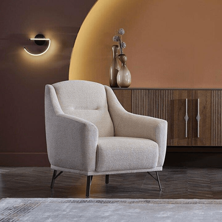 Mirante Accent Chair (Beatto Cream) by Bellona - Berre Furniture