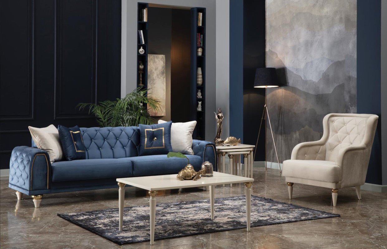 Mistral 3 Seat Sleeper Sofa (Duca Navy) by Bellona