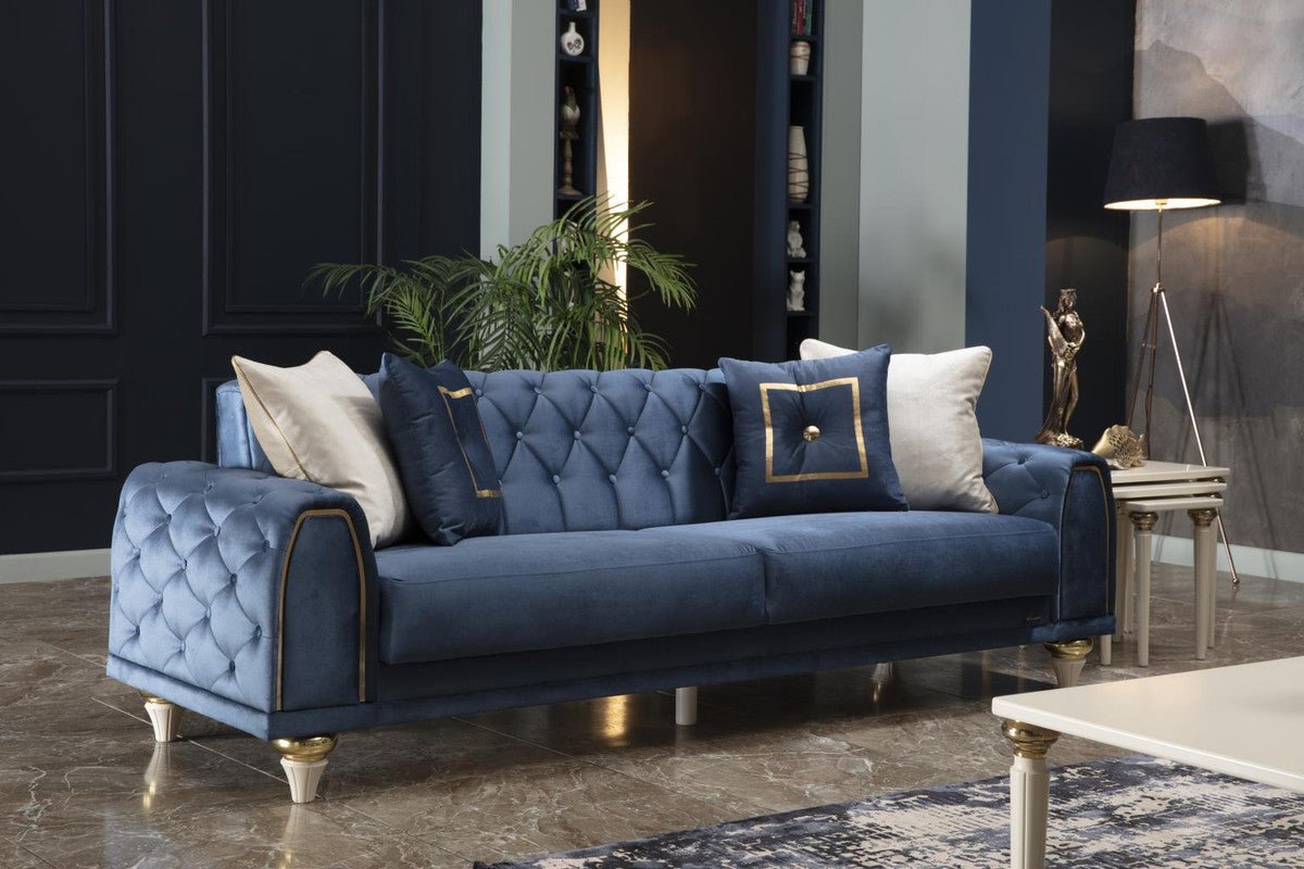 Mistral 3 Seat Sleeper Sofa (Duca Navy) 3 Pieces by Bellona