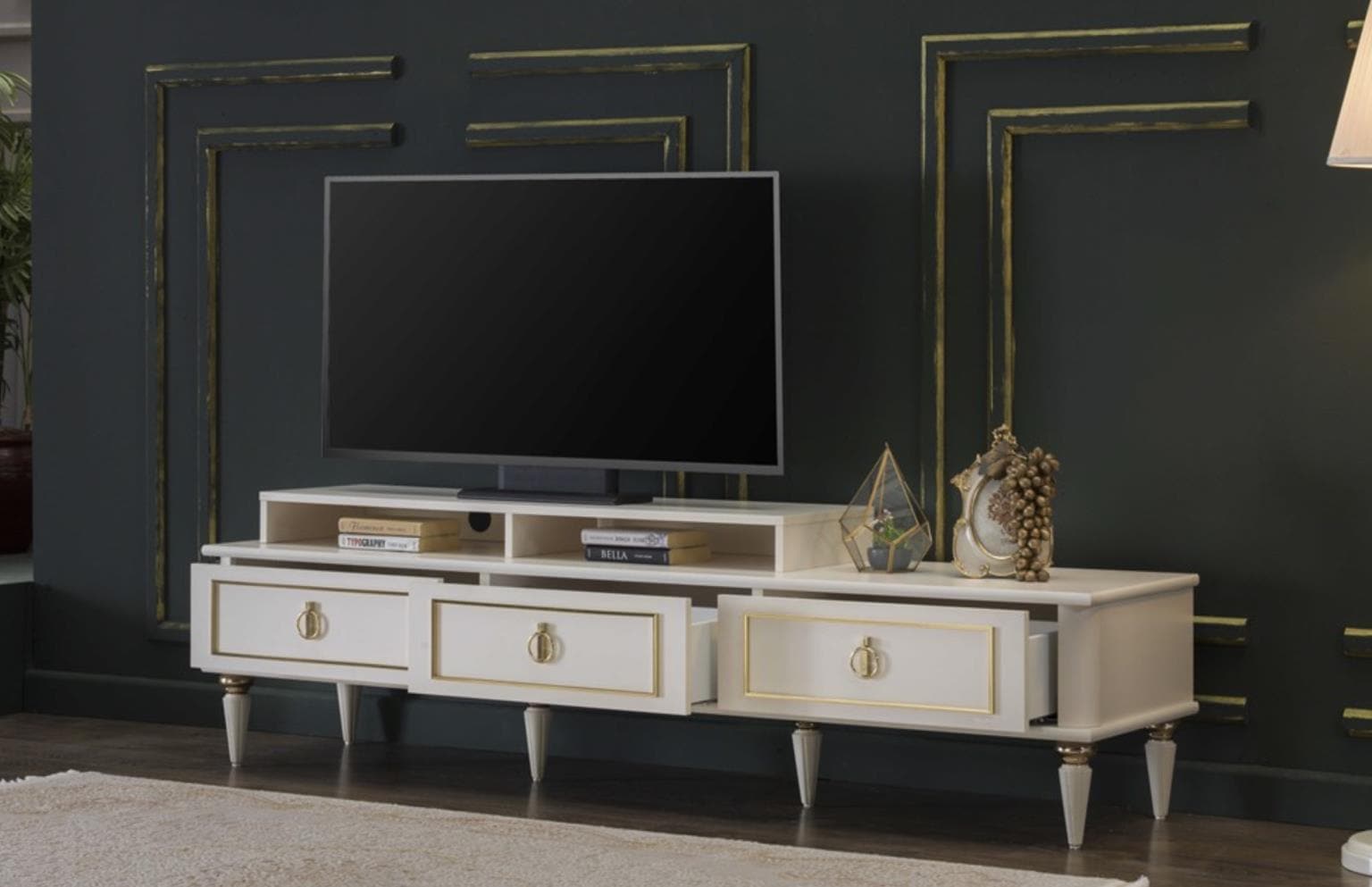 Mistral Tv Stand (Opak White) by Bellona