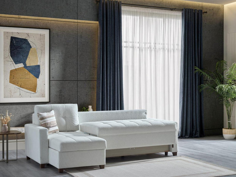 Mocca Corner Sectional ( Niva White) By Bellona - Berre Furniture