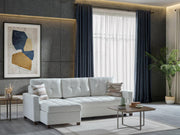 Mocca Corner Sectional ( Niva White) By Bellona - Berre Furniture