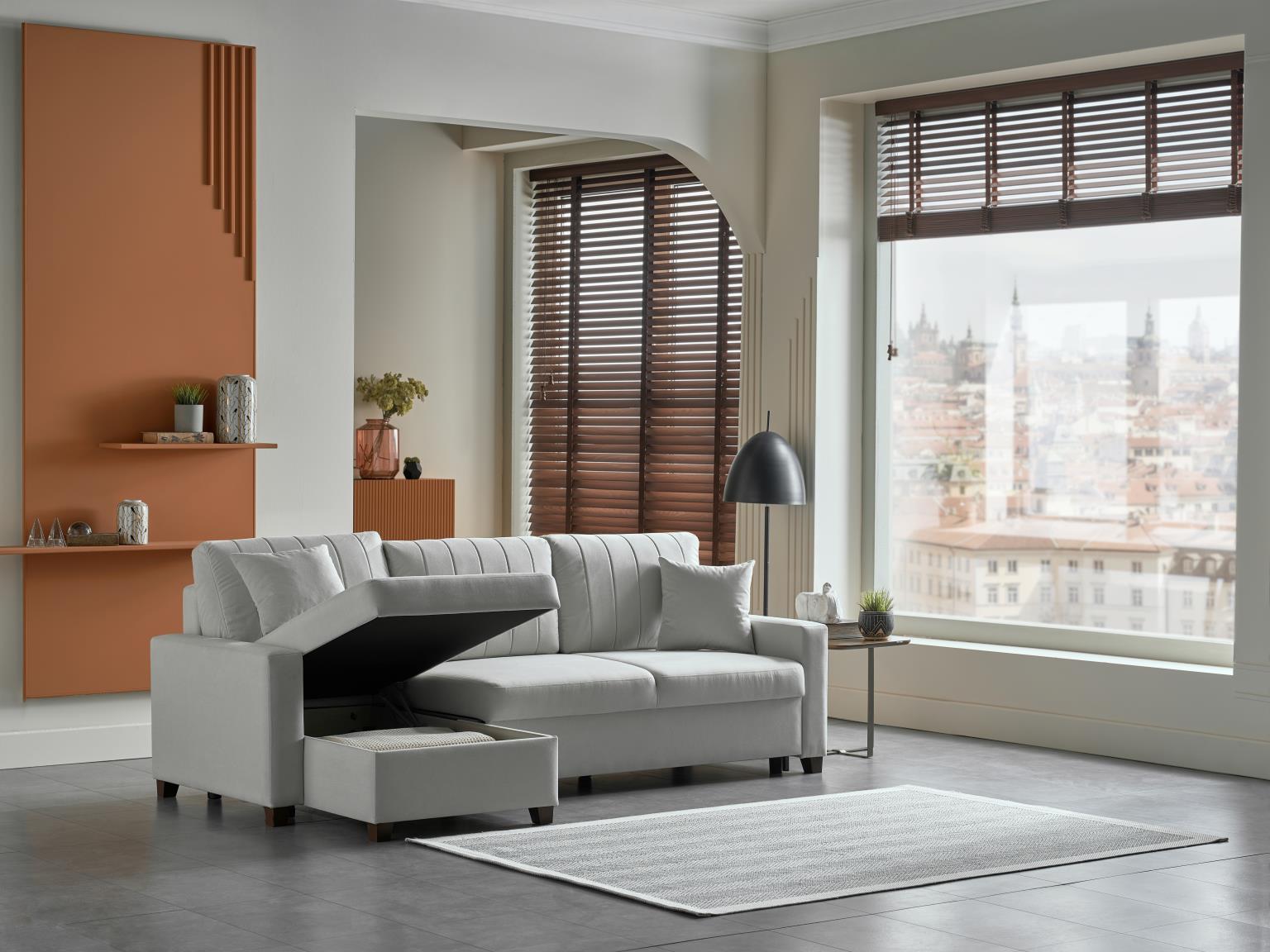 Mocca S Sectional ( Zigana Cream) By Bellona - Berre Furniture