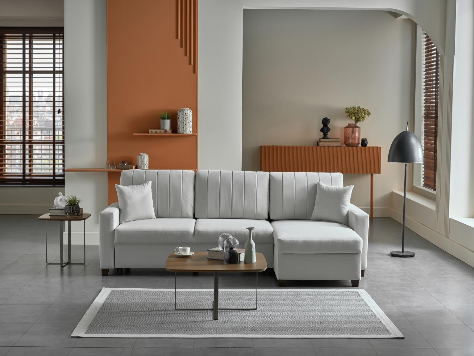 Mocca S Sectional ( Zigana Cream) By Bellona - Berre Furniture