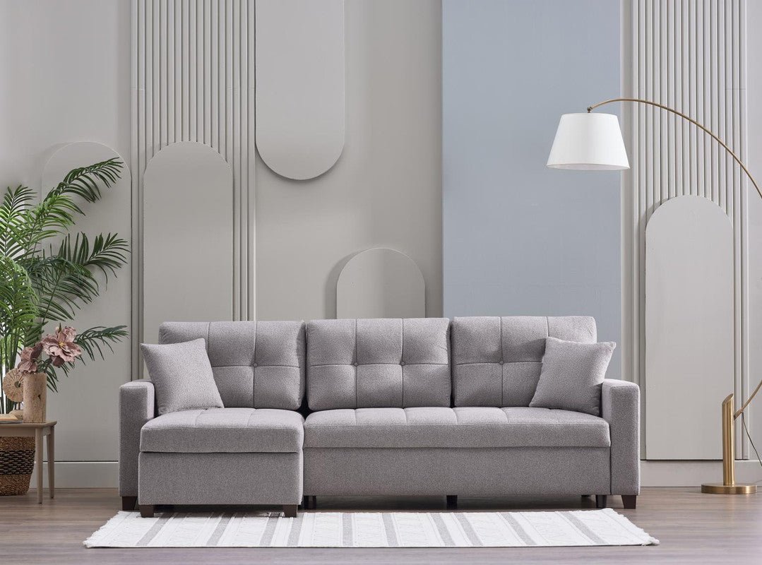 Mocca Sleeper Sectional 3 Pieces by Bellona DUPONT GRAY