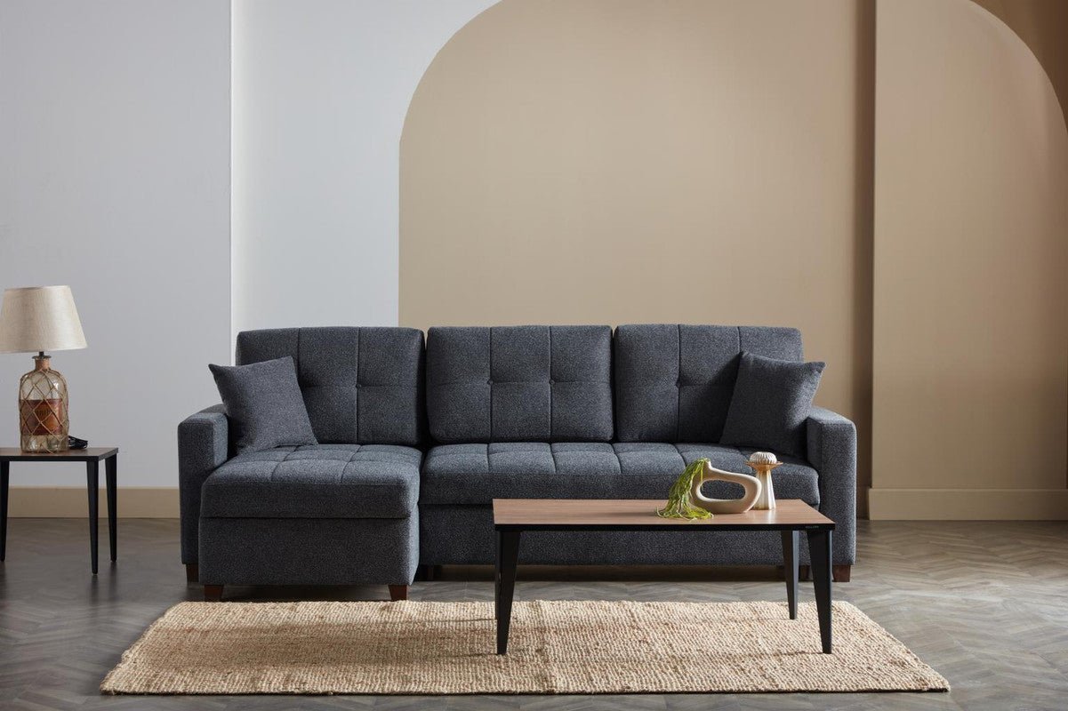 Mocca Sleeper Sectional 3 Pieces by Bellona DUPONT ANTHRACITE