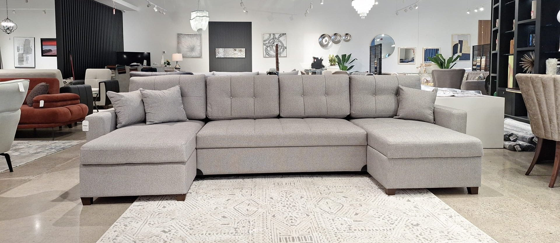 Mocca Sleeper U - shape sectional by Bellona - Berre Furniture