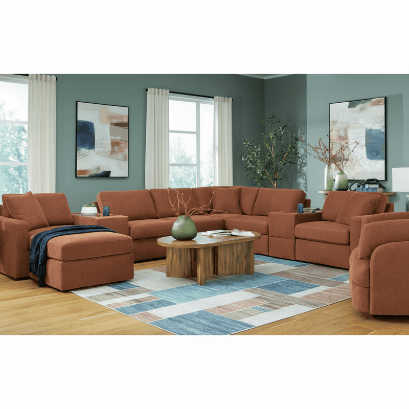 Modmax 3-Piece Sectional with Storage Chaise Spice Option B