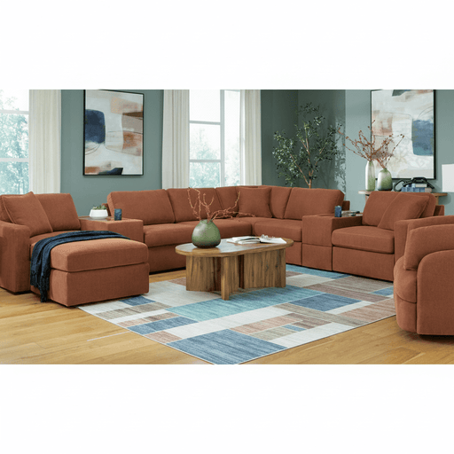 Modmax 4-Piece Double Storage Chaise Sectional Spice