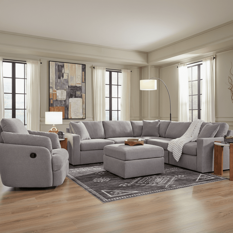 Modmax 4-Piece Sectional with Storage Chaise Granite Option C