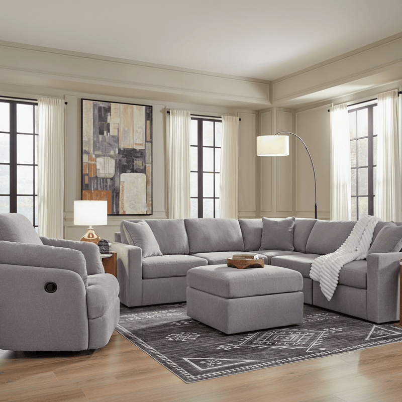 Modmax 4-Piece Sectional with Storage Chaise Granite Option A