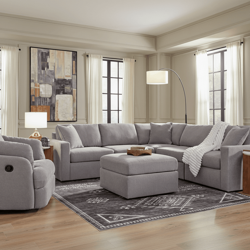 Modmax 4-Piece Sectional with Storage Chaise Granite Option B