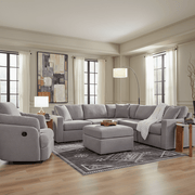 Modmax 4-Piece Sectional with Storage Chaise and Audio Console Granite Option A