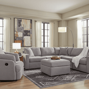 Modmax 4-Piece Sectional with Storage Chaise and Audio Console Granite Option B