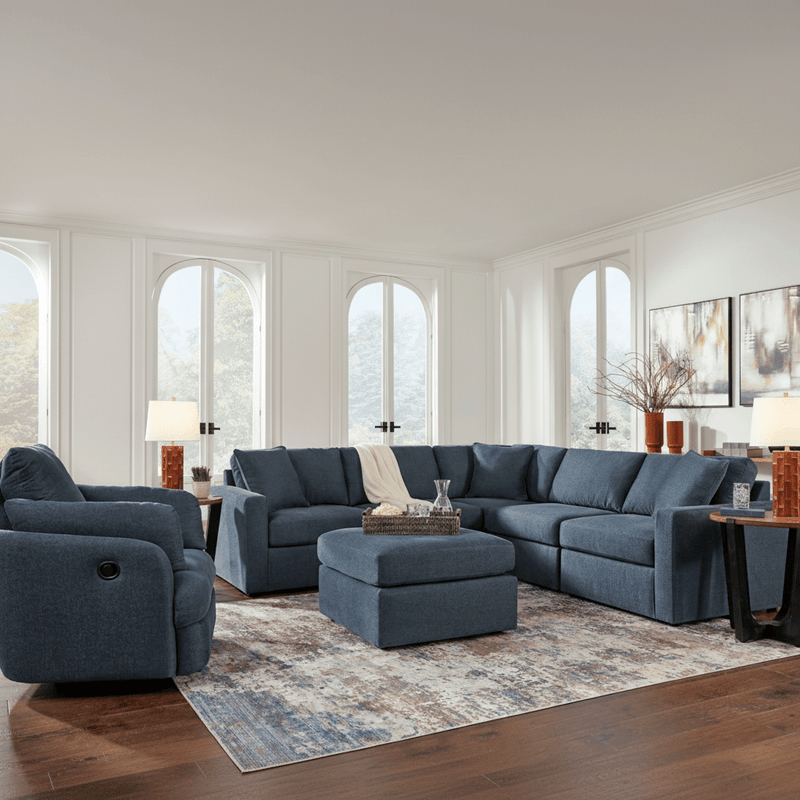 Modmax 4-Piece Sectional with Storage Chaise and Audio Console Ink Option B