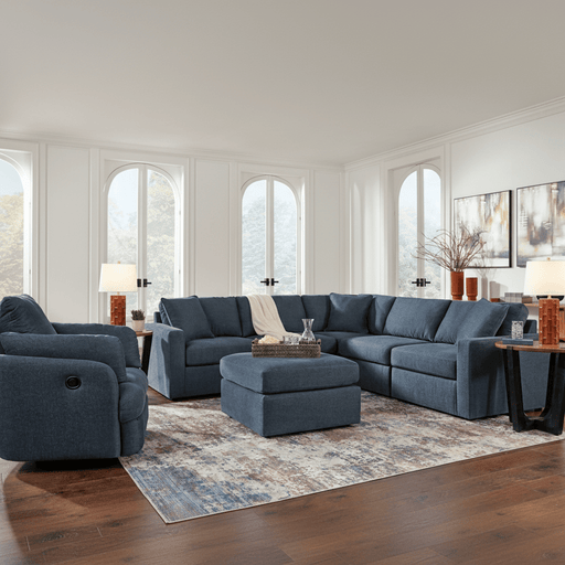Modmax 4-Piece Sectional with Storage Chaise and Audio Console Ink Option A