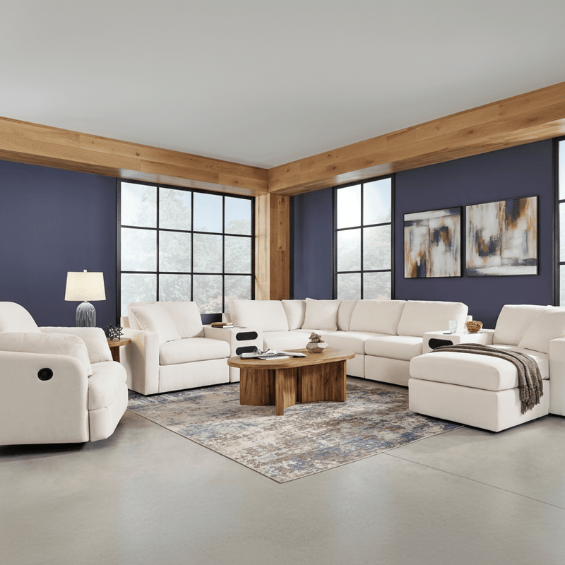 Modmax 4-Piece Sectional with Storage Chaise and Audio Console Oyster Option B