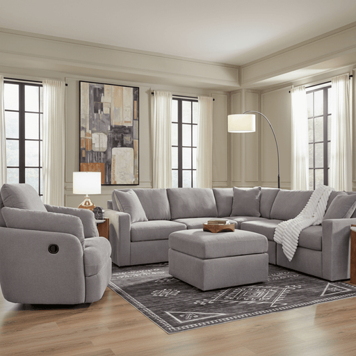 Modmax 5-Piece Double Storage Chaise Sectional with Audio Console Granite