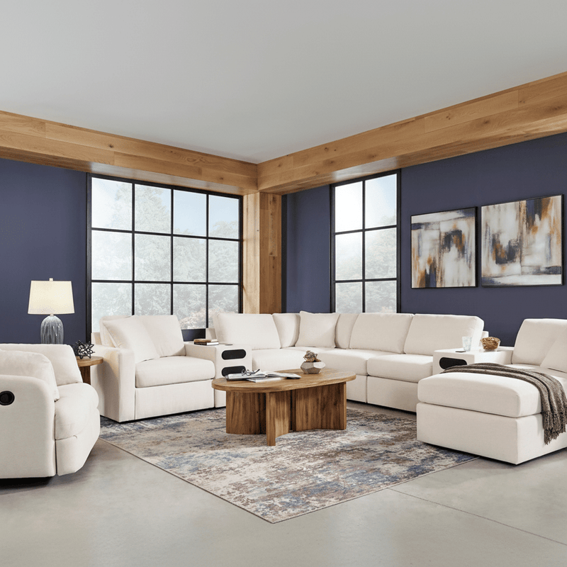 Modmax 5-Piece Double Storage Chaise Sectional with Audio Console Oyster