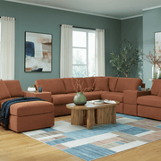 Modmax 5-Piece Double Storage Chaise Sectional with Audio Console Spice