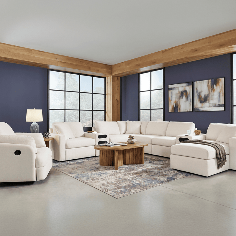 Modmax 5-Piece Double Storage Chaise Sectional with Audio Console Oyster