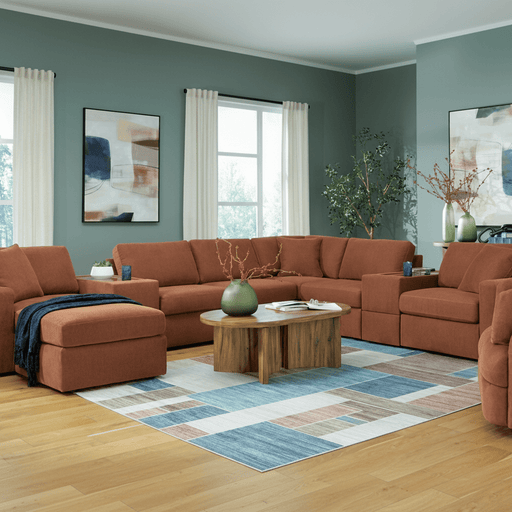 Modmax 5-Piece Double Storage Chaise Sectional with Audio Console Spice