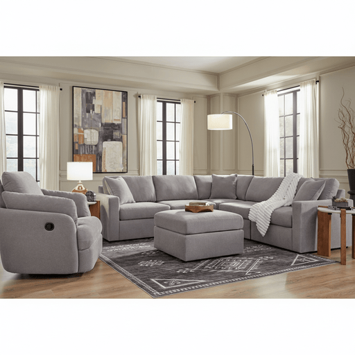 Modmax 5-Piece Double Storage Chaise Sectional with Audio Console Granite